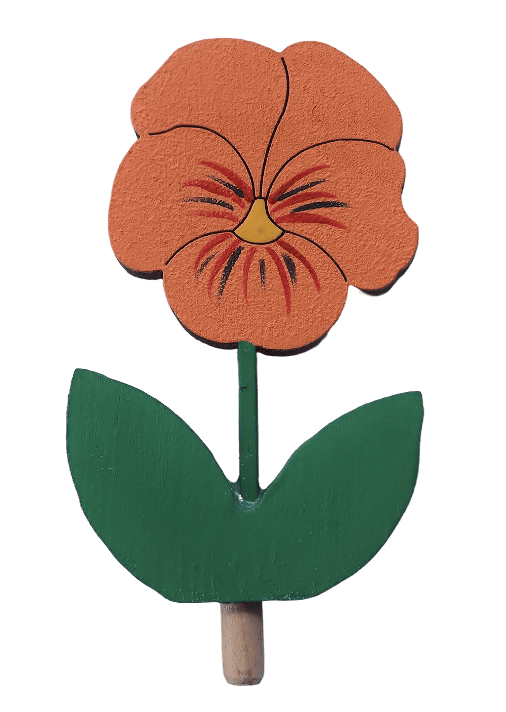 Blume - Stiefmütterchen orange - Steckfigur für Kerzenring von Sebastian Design