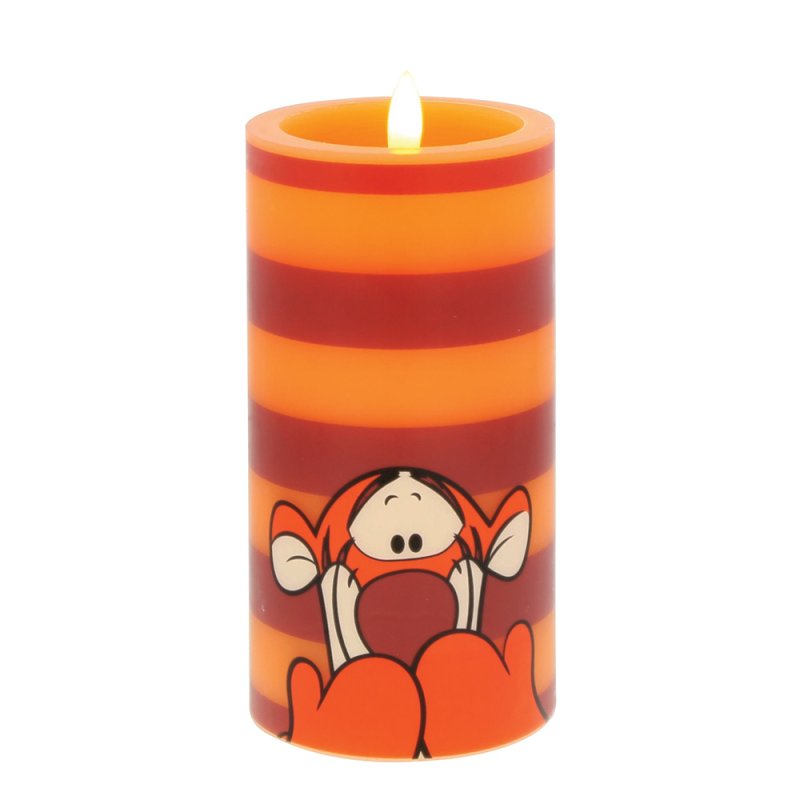 LED Kerze Pooh & Friends Tigger rot-orange gestreifte Kerze - Disney Home Fragrance DISWTPLED01O