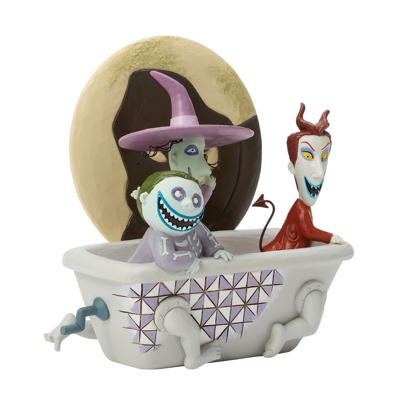 Lock, Shock & Barrel in der Badewanne mit Oogie Boogie – Mischief Makers - 6017935 - Disney Traditions Jim Shore Disneyfigur