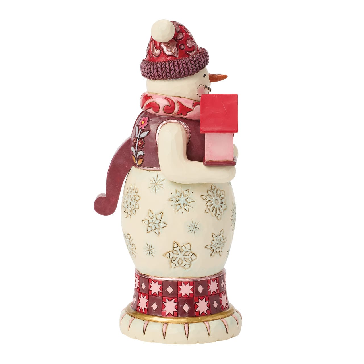 Nussknacker Schneemann rot-pink - Holiday Harmony - 6018906 - Heartwood Creek Jim Shore
