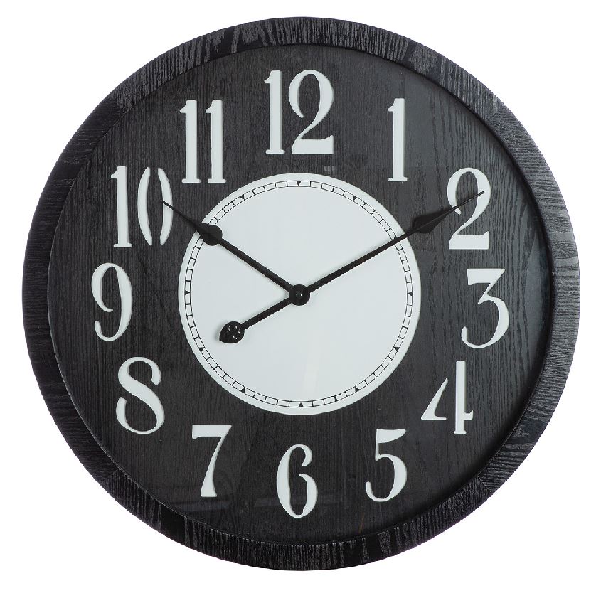 Gilde Wanduhr Chicago - stilvolle XXL Wanduhr in schwarz & weiß