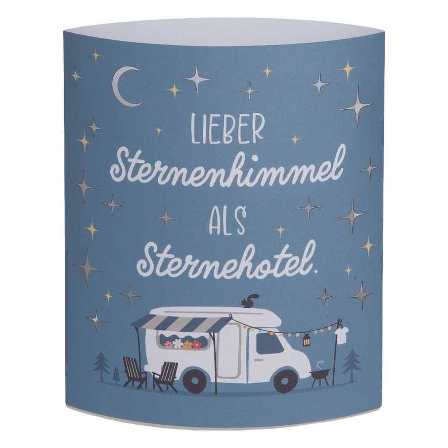 Camping Dekolampe blau - Lieber Sternenhimmel als Sternehotel - 61742 Gilde Dekoleuchte