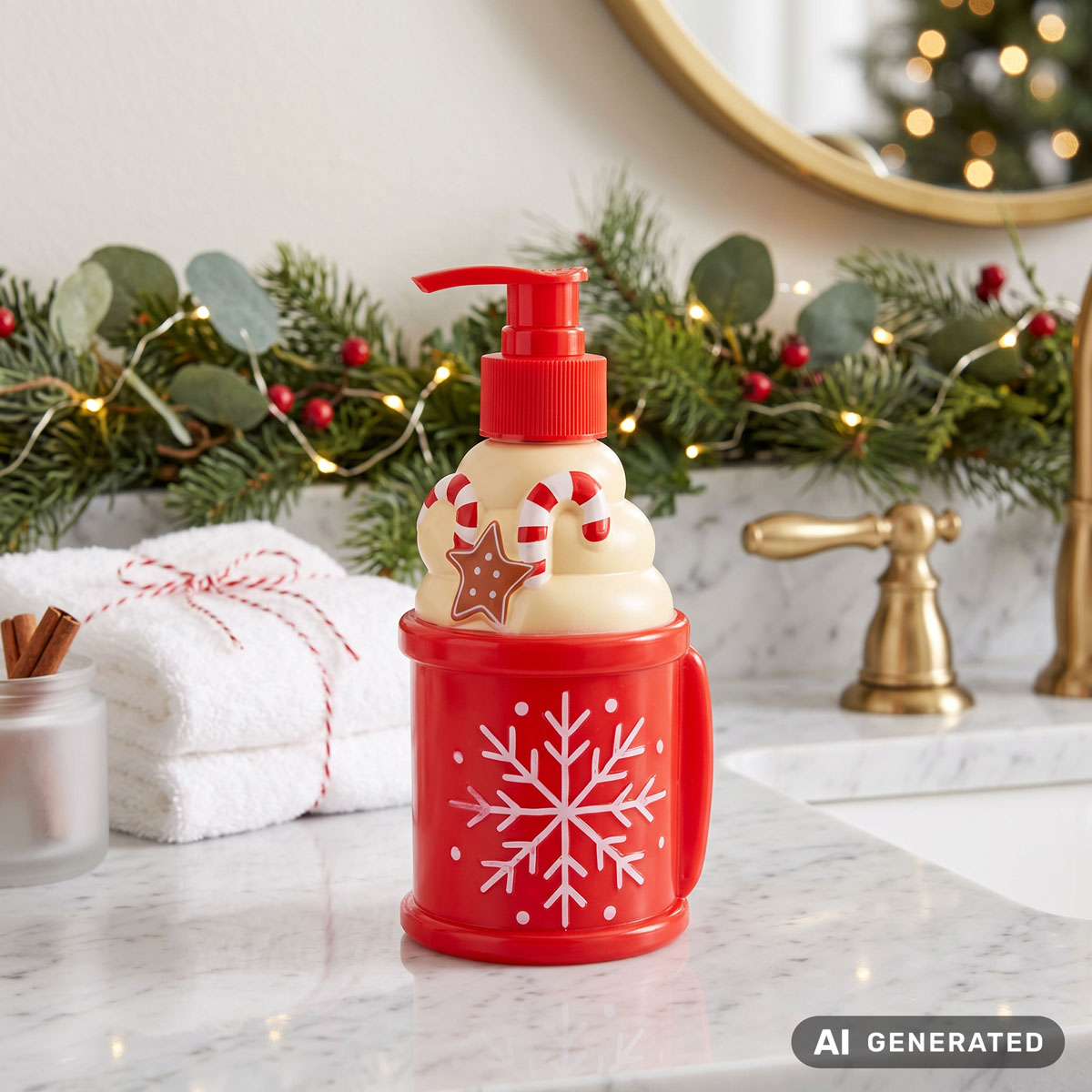 Weihnachtsseife - Hot Cocoa / Heißer Kakao 8163488 Seifenspender -  Pumpspender mit Flüssigseife
