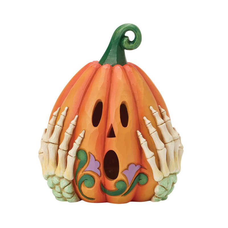 Oh My Boo Kürbis LED beleuchtet 6018085 - Jim Shore Heartwood Creek Jack-o-Lantern Halloween