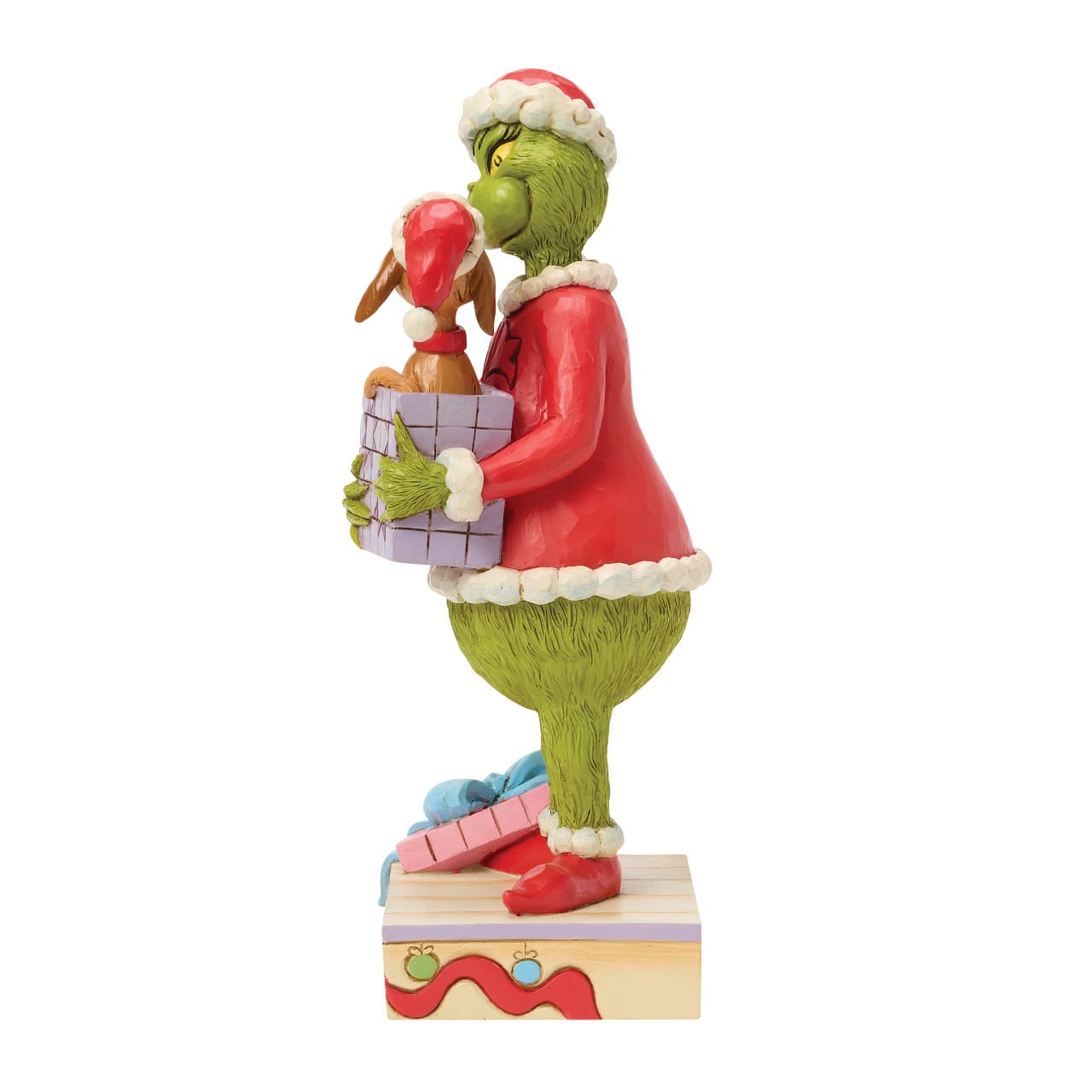Grinch Holding Gift with Max Popping Out - Max in Geschenkbox - Grinch by Jim Shore 6018957 Grinchfigur
