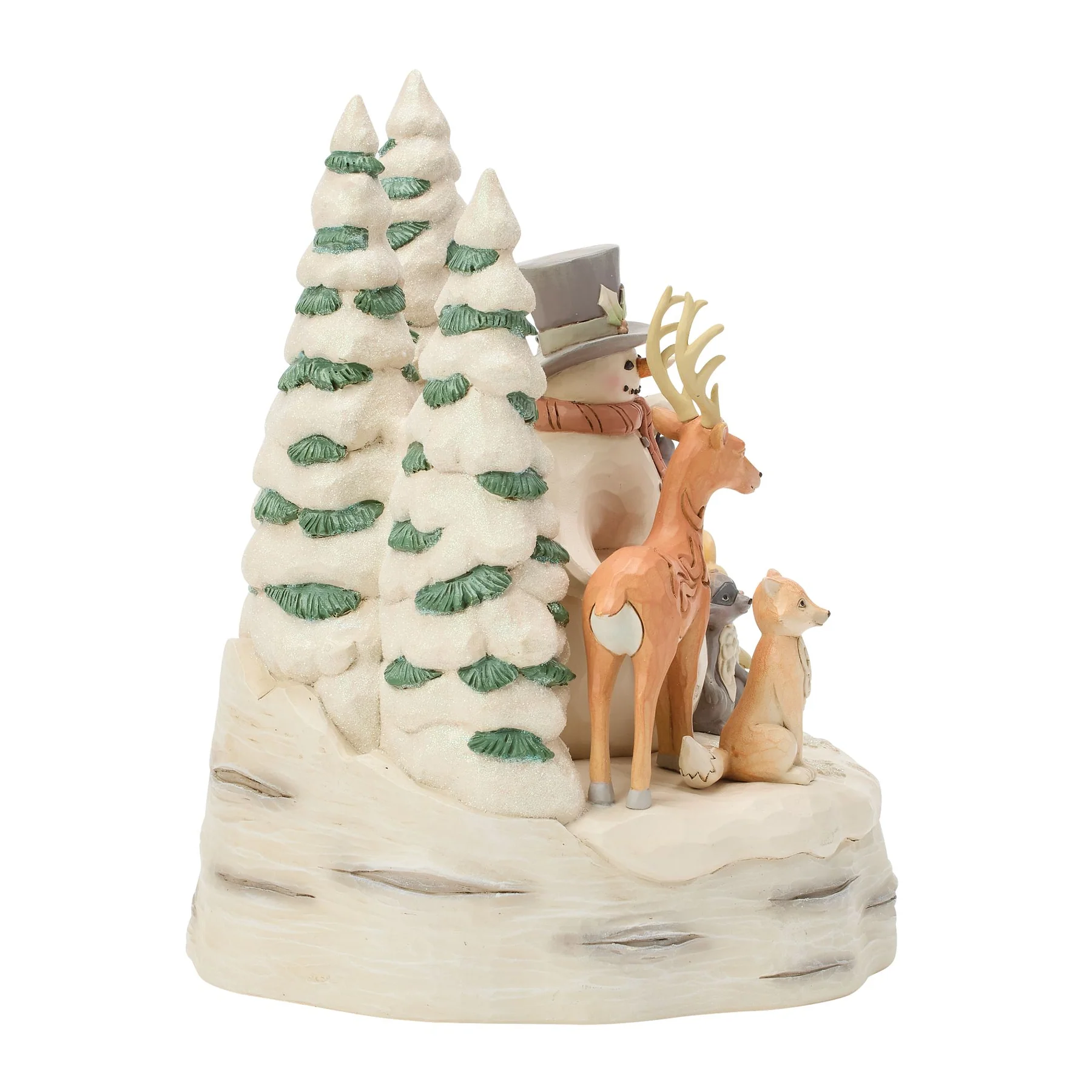 All Is Calm All Is White Schneemann mit Waldtieren 6019316 - Heartwood Creek by Jim Shore - mit LED Laterne