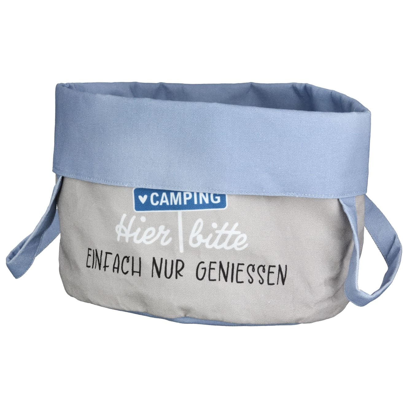 Brotkorb Camperglück grau - Hier bitte einfach nur genießen 62358 - Gilde Brotkorb Camping