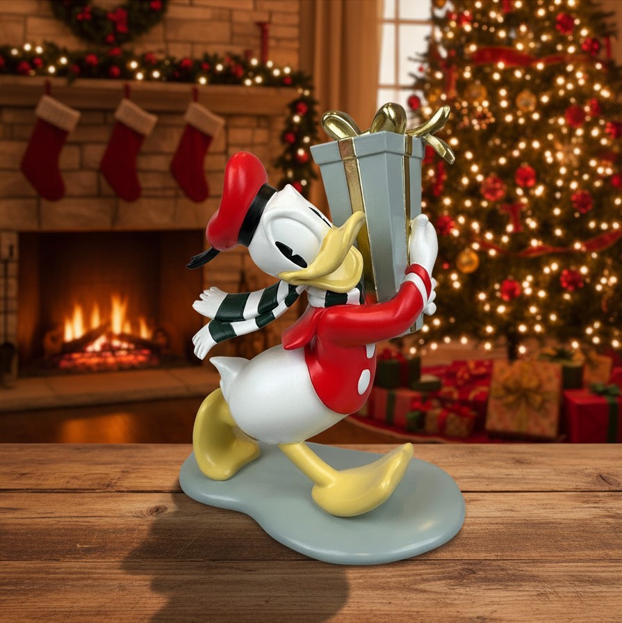 Weihnachtsfigur Donald mit Geschenk - DN25213 - Christmas Inspirations Disney Disney Weihnachtsfigur