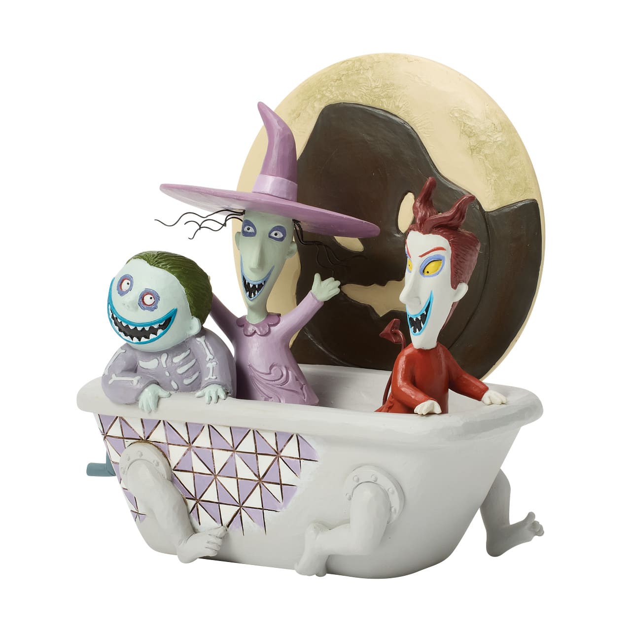 Lock, Shock & Barrel in der Badewanne mit Oogie Boogie – Mischief Makers - 6017935 - Disney Traditions Jim Shore Disneyfigur