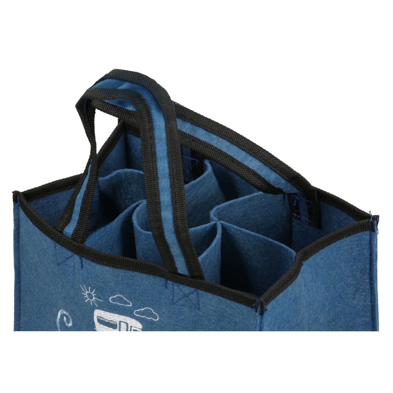 Flaschentasche Camping macht durstig - Gilde Flaschentasche Filztasche 62570 / Flaschenträger 6 Flaschen - Tragetasche