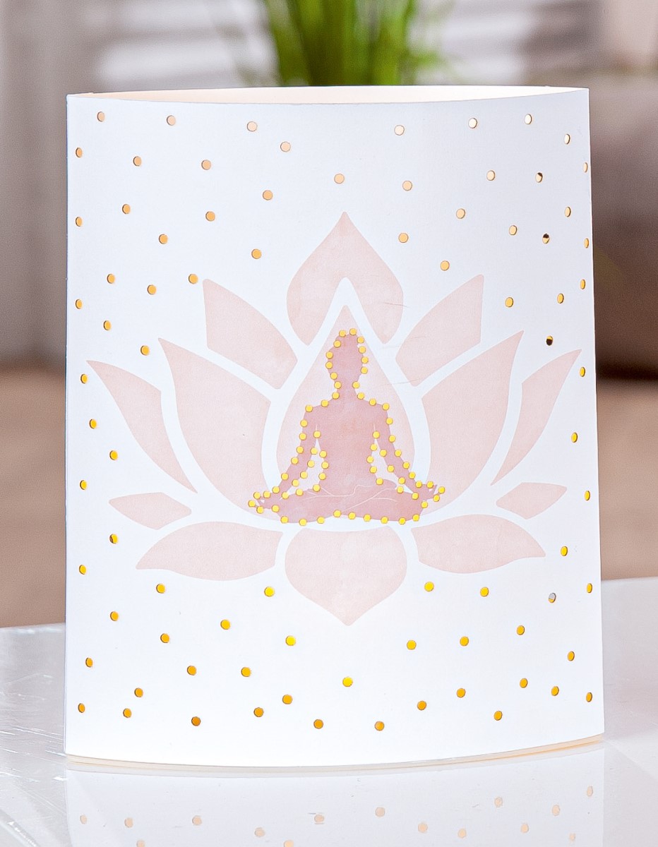 Tischlampe Namaste Lotusblüte - Dekolampe / 55714 Gilde LED Stimmungslicht Dekoleuchte Wohlfühllicht Yoga