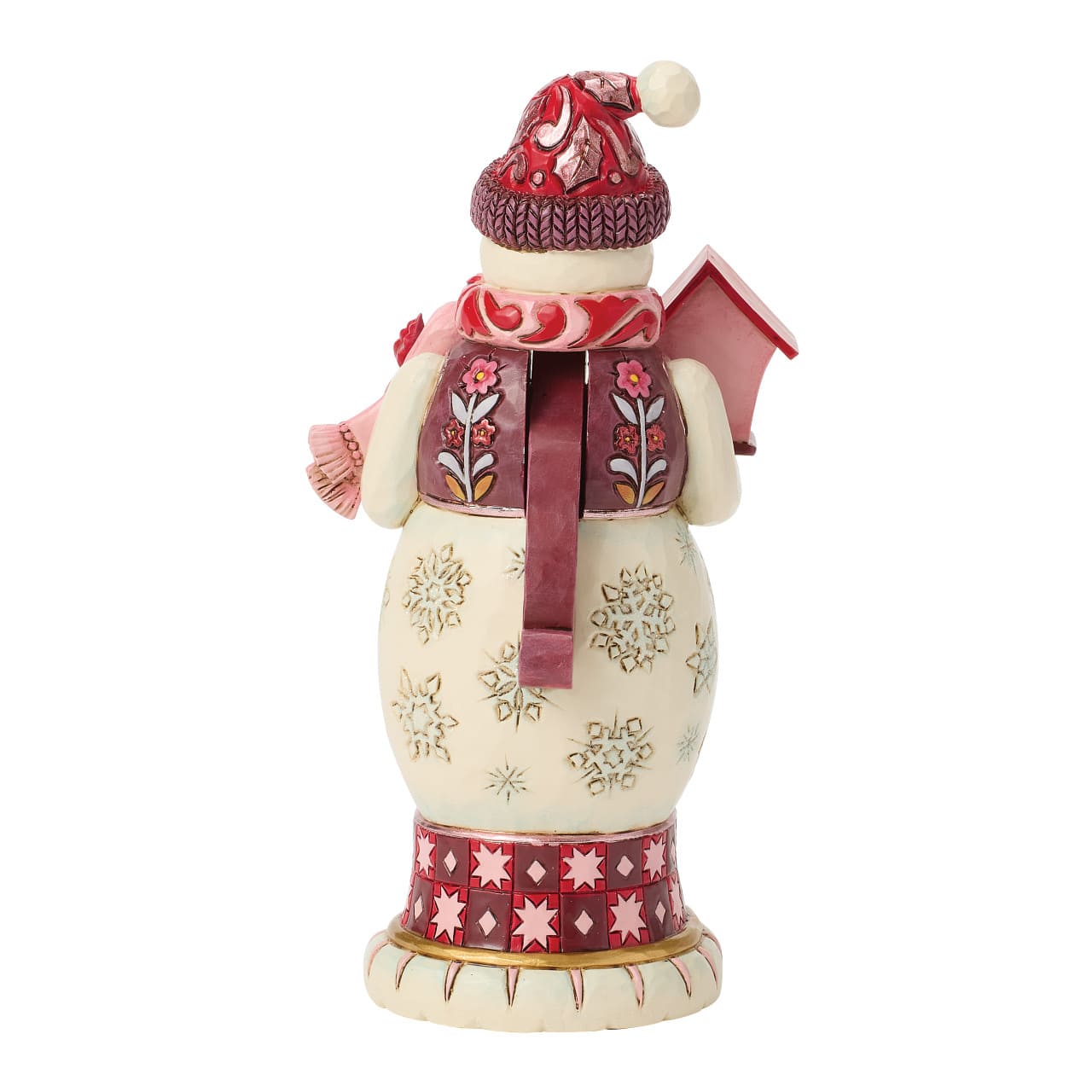 Nussknacker Schneemann rot-pink - Holiday Harmony - 6018906 - Heartwood Creek Jim Shore