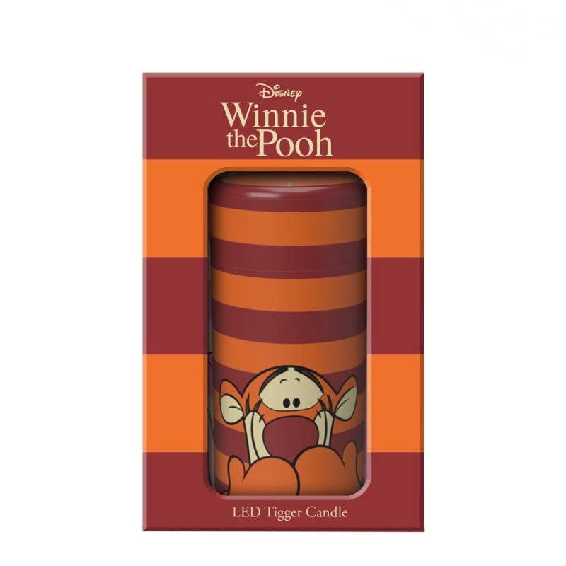 LED Kerze Pooh & Friends Tigger rot-orange gestreifte Kerze - Disney Home Fragrance DISWTPLED01O