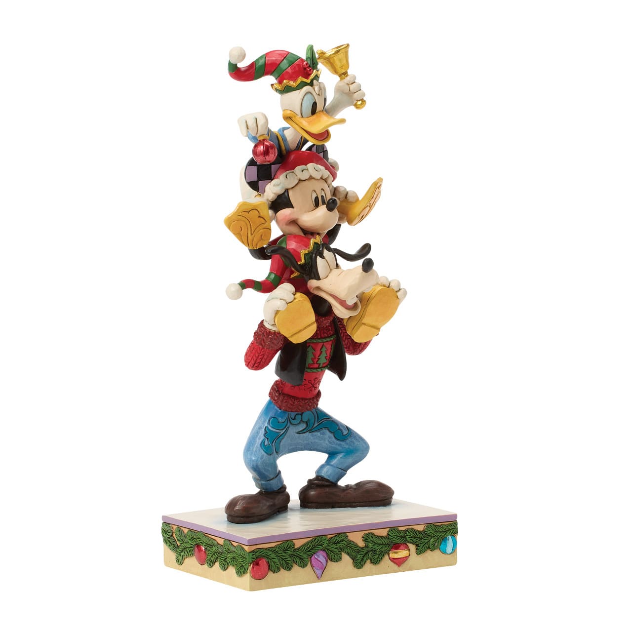A Holiday Pile Up Micky, Donald & Goofy 6018706 Disney Traditions Jim Shore Disneyfigur Weihnachtsfigur