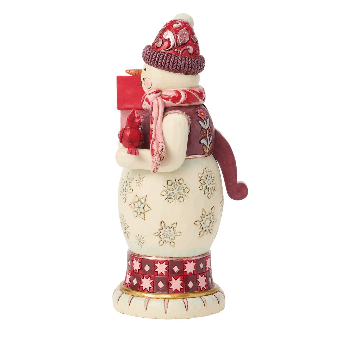 Nussknacker Schneemann rot-pink - Holiday Harmony - 6018906 - Heartwood Creek Jim Shore