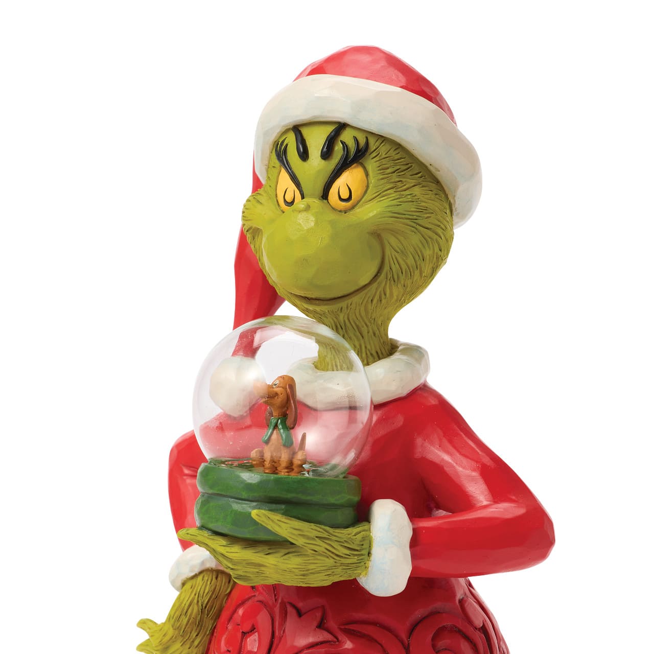 Grinch Holding Dome with Max / Grinch mit Schneekugel - Grinch by Jim Shore 6018958 Grinchfigur
