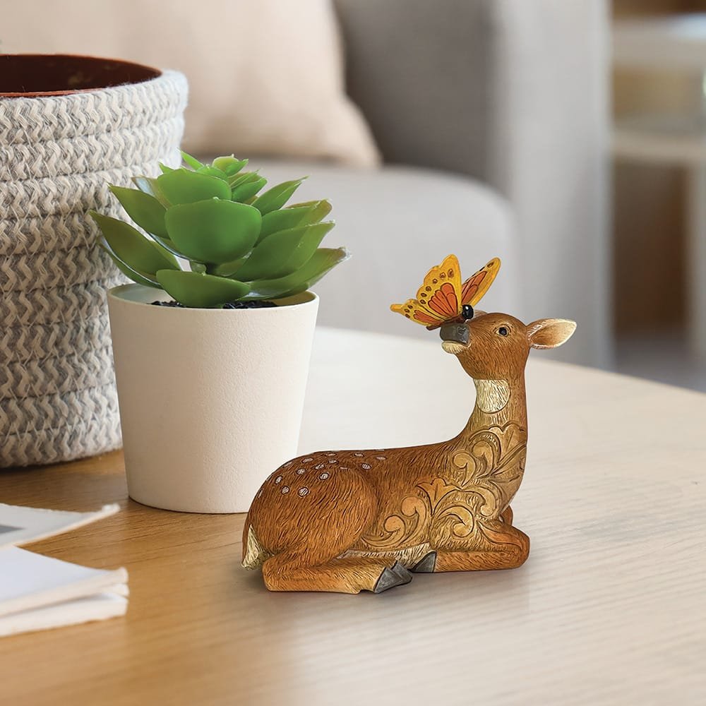 Reh mit Schmetterling - Deer with Butterfly Minifigur - 6017783 - Jim Shore Heartwood Creek Figur