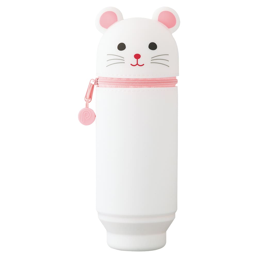 PuniLabo, Punilabo, LPuniLabo, Punilabo, Lihit Lab, Federtasche und Stiftehalter, stehende Federtasche, Pencil Case, animal, Tiere, stand up pen case, A7714-15, Federtasche XL weiße Maus, white Mouse, Schlamper, Faulenzer, Federmappeihit Lab, Federtasche
