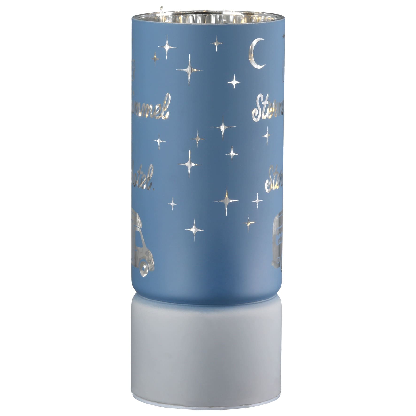 Camping Windlicht blau M - Lieber Sternenhimmel als Sternehotel - 61968 - Gilde Windlicht Camperglück
