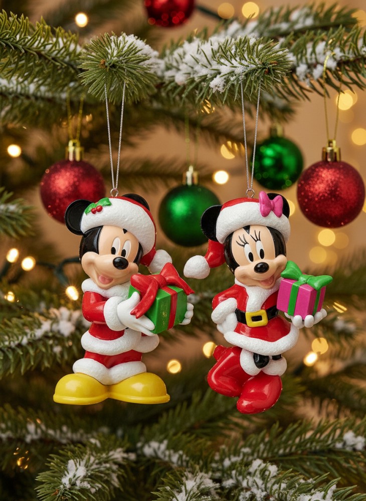 Weihnachtsornament Micky & Minnie mit Geschenk Set mit 2 Stück - DN02001 - Christmas Inspirations Disney Weihnachtsanhänger