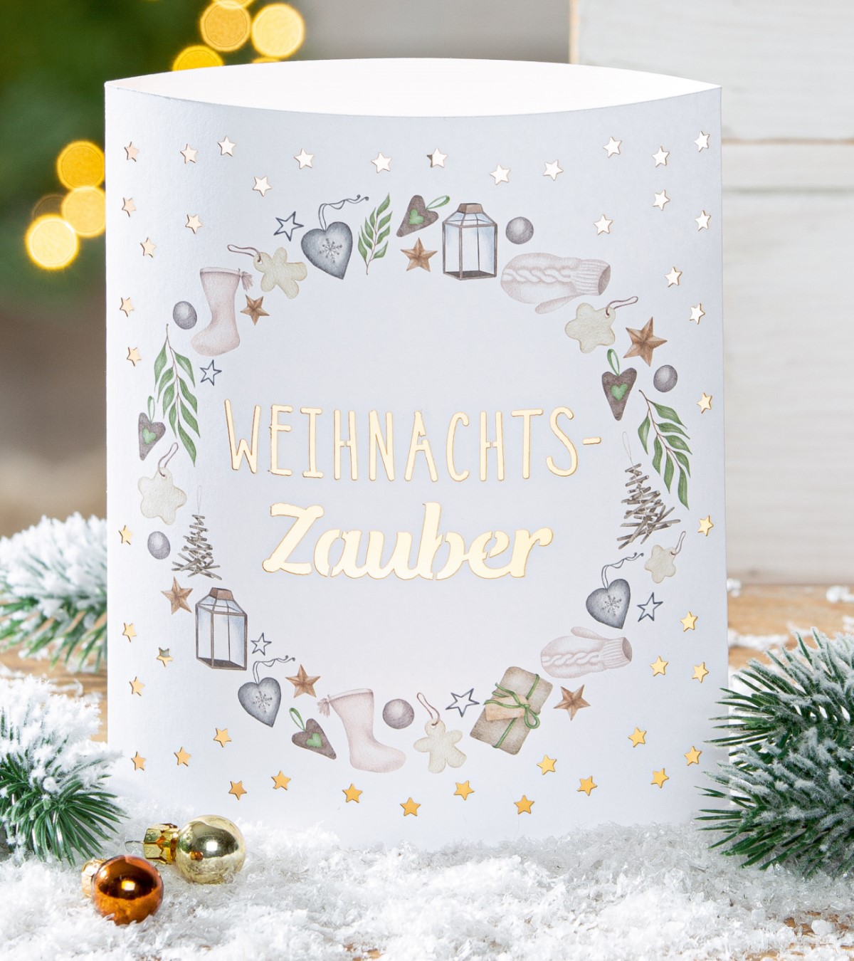 Tischlampe Weihnachtszauber - Dekolampe / 55709 Gilde LED Stimmungslicht Dekoleuchte Wohlfühllicht