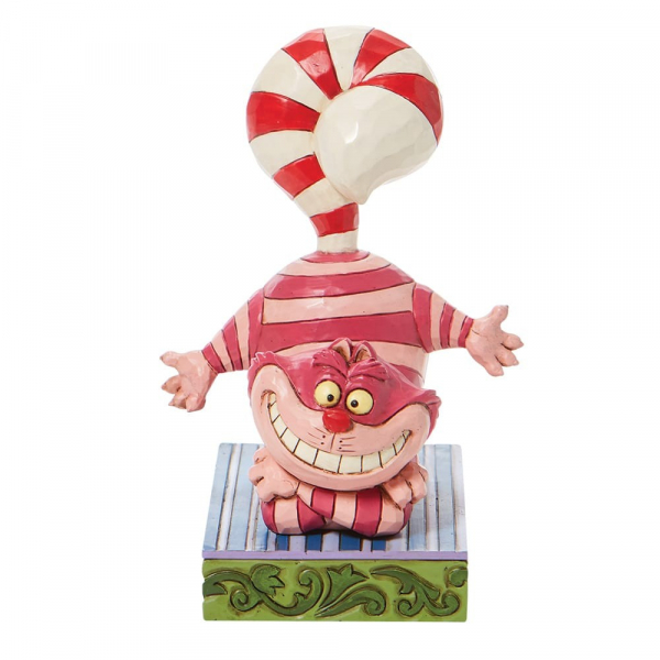 Disney Traditions, Jim Shore, Jim Shore Disney, Disney Traditions Collection, 6008984, Candy Cane Cheer, Cheshire Cat Christmas, Grinsekatze Weihnachten, Alice im Wunderland,  Jim Shore Disneyfigur, DIsney Traditions Figur, Disney Traditions Weihnachten,