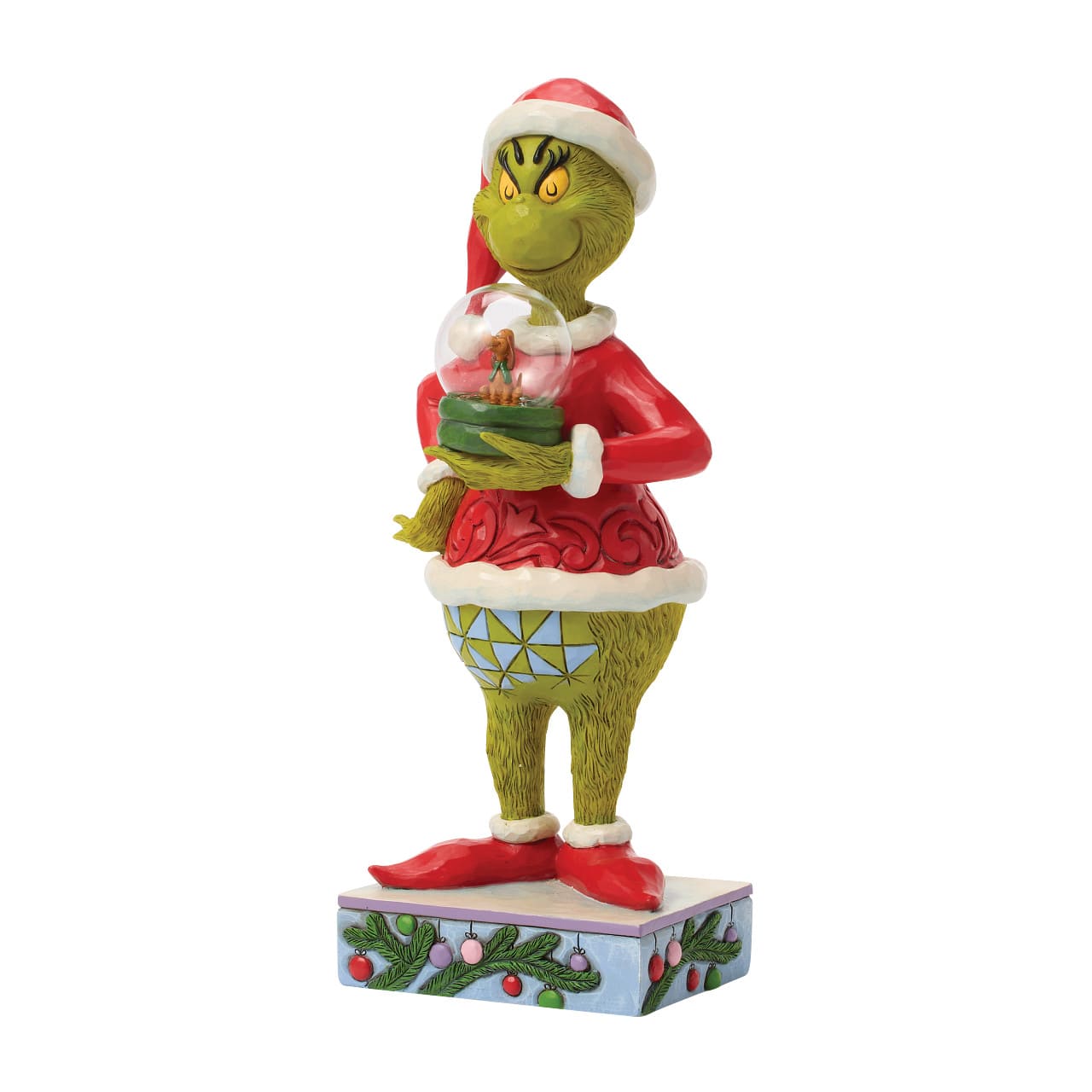 Grinch Holding Dome with Max / Grinch mit Schneekugel - Grinch by Jim Shore 6018958 Grinchfigur