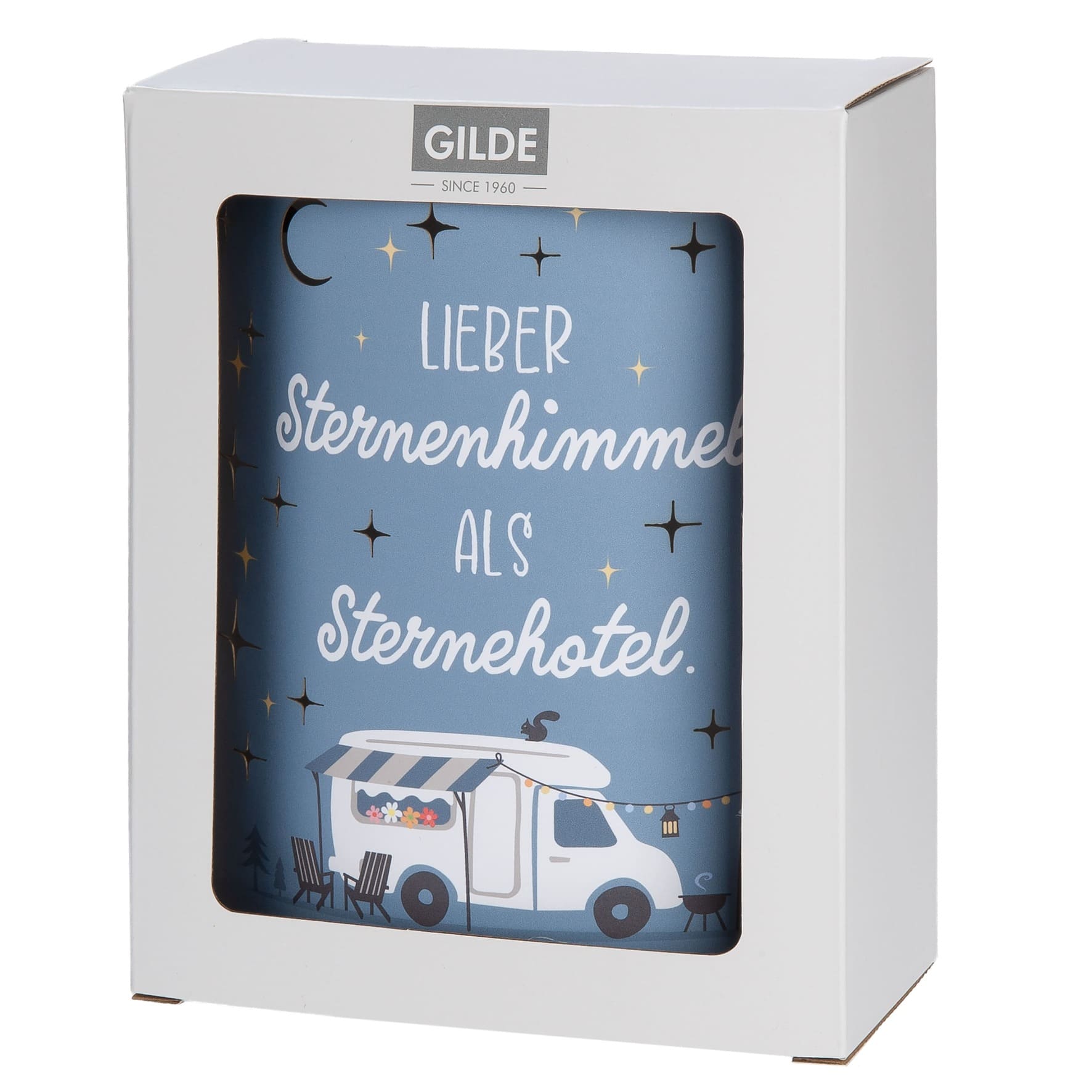 Camping Dekolampe blau - Lieber Sternenhimmel als Sternehotel - 61742 Gilde Dekoleuchte