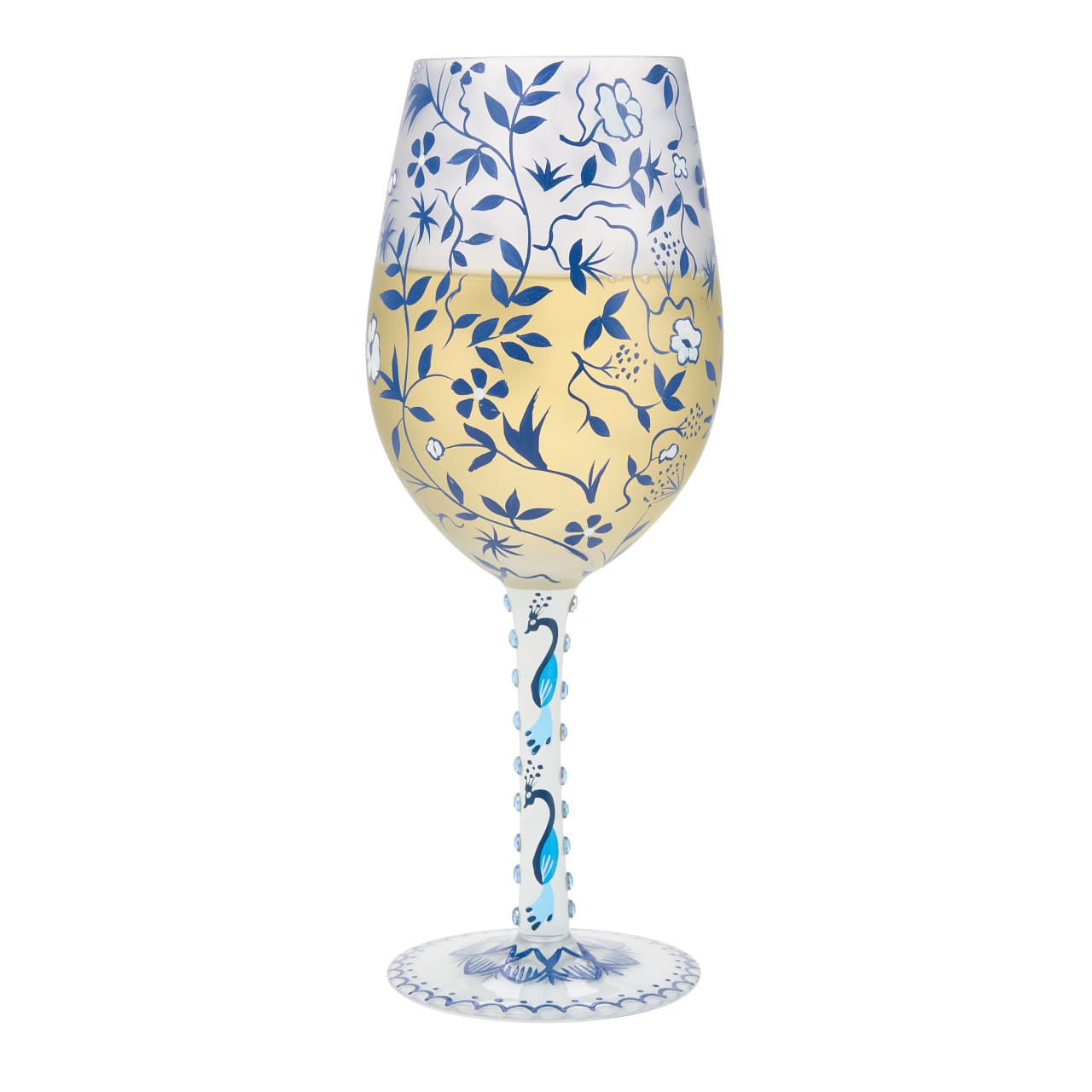 Gartenzauber - Blue Menagerie Frosted - Lolita Weinglas 6018781 - Elegantes Designer-Glas
