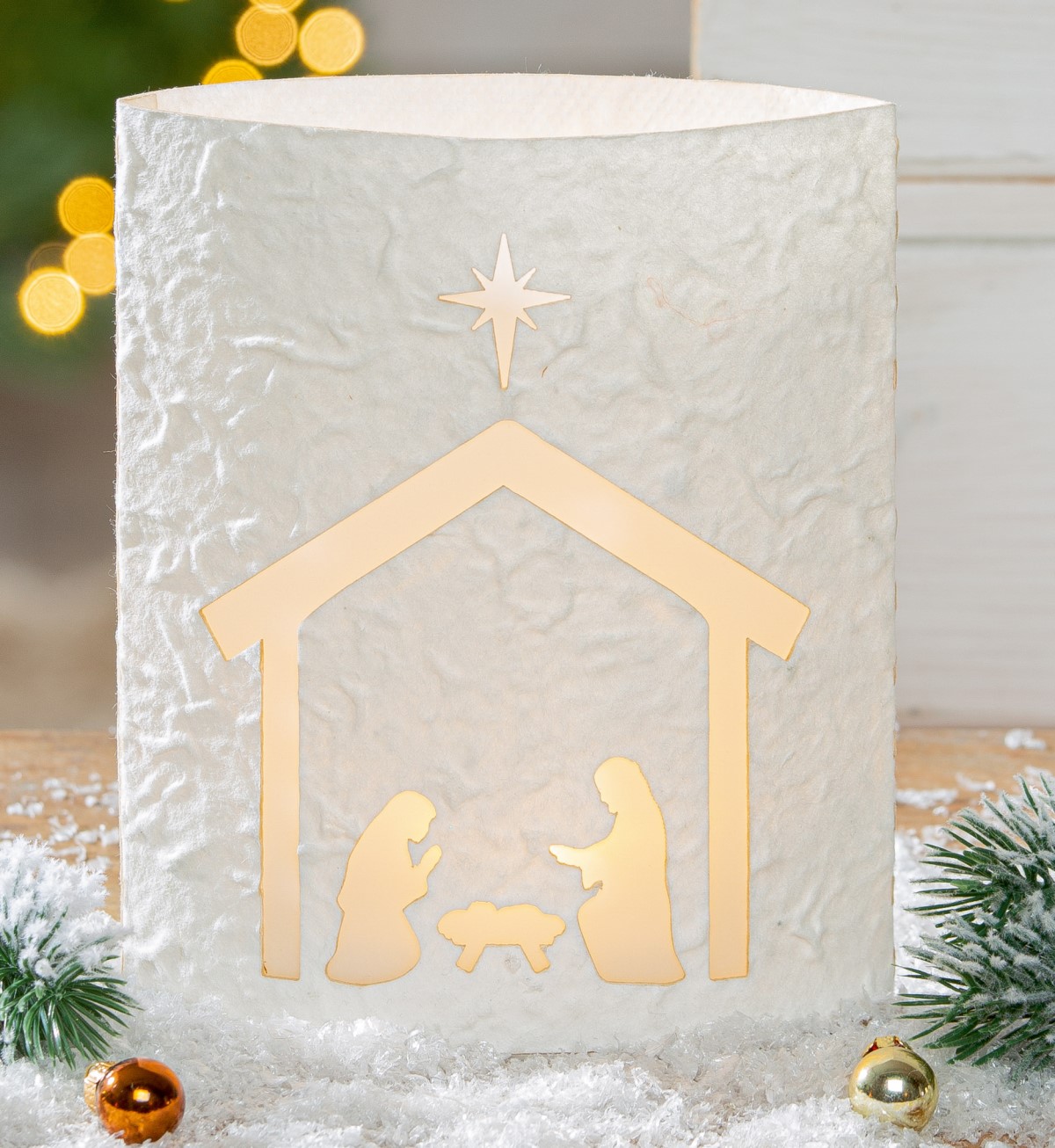 Tischlampe Weihnachtskrippe mit Stern B-Ware !!! - Dekolampe / 55220 Gilde LED Stimmungslicht Dekoleuchte Wohlfühllicht
