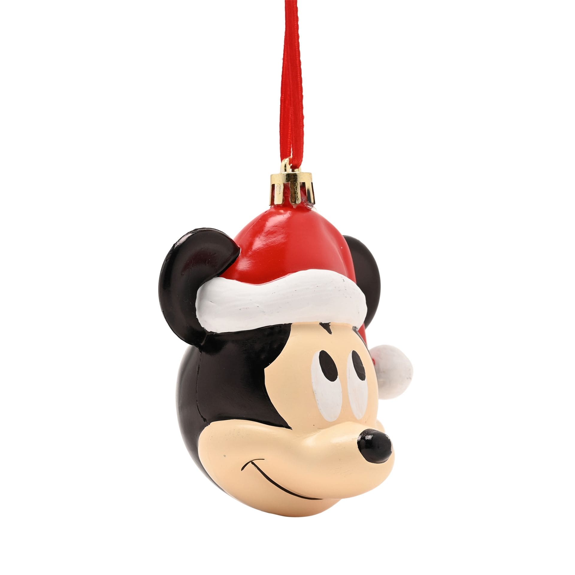 3D Micky Maus Kopf mit Weihnachtsmütze – Disney Weihnachtskugel & Anhänger XM23352 | Weihnachtsdeko