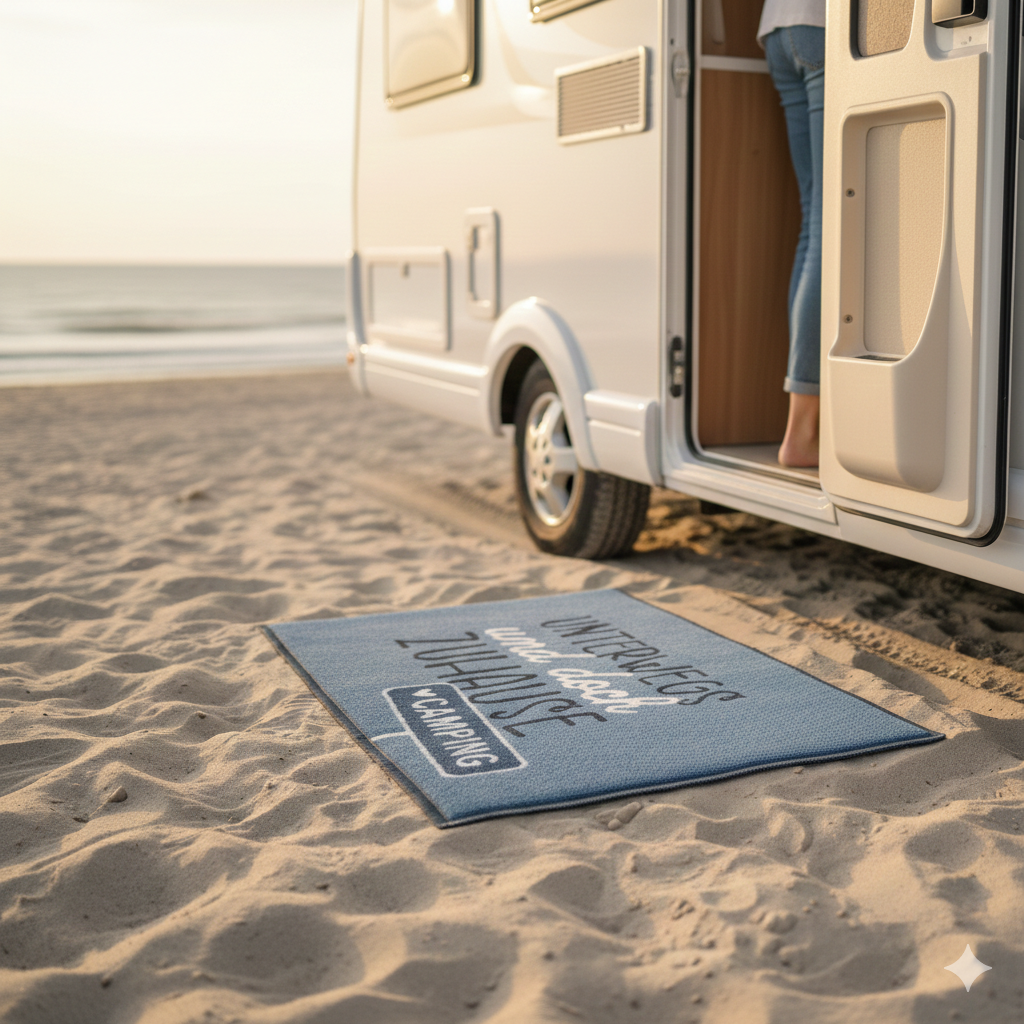Fußmatte Camperglück "Unterwegs und doch zu Hause - Gilde 62804 - Gilde Fußmatte Camping