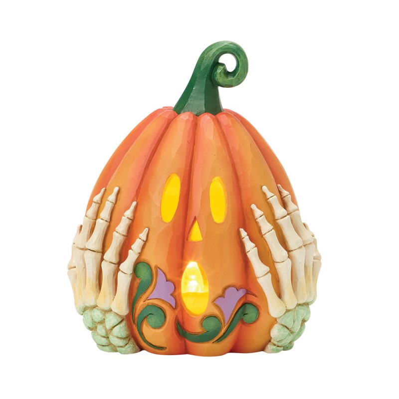 Oh My Boo Kürbis LED beleuchtet 6018085 - Jim Shore Heartwood Creek Jack-o-Lantern Halloween