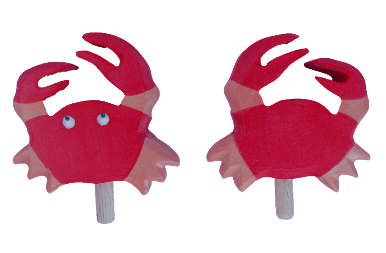 Meeresbewohner Krabbe rot/orange - Steckfigur für den großen Kerzenring von Sebastian Design