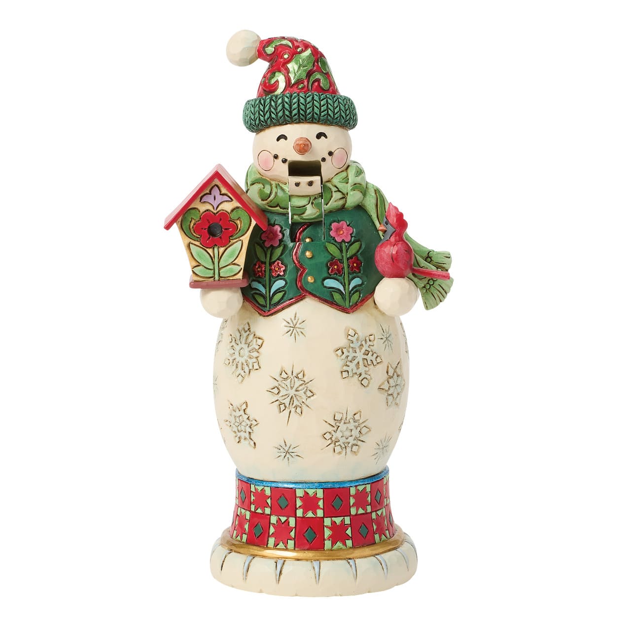 Nussknacker Schneemann grün-rot - The Season's Song - 6018905 - Heartwood Creek Jim Shore