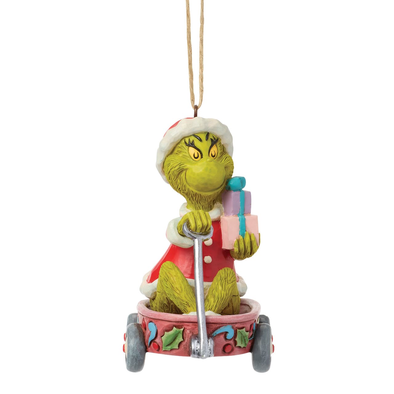 Grinch in Wagon Ornament / Grinch im Wihanchtswagen Anhänger - The Grinch by Jim Shore 6018965 Grinchfigur